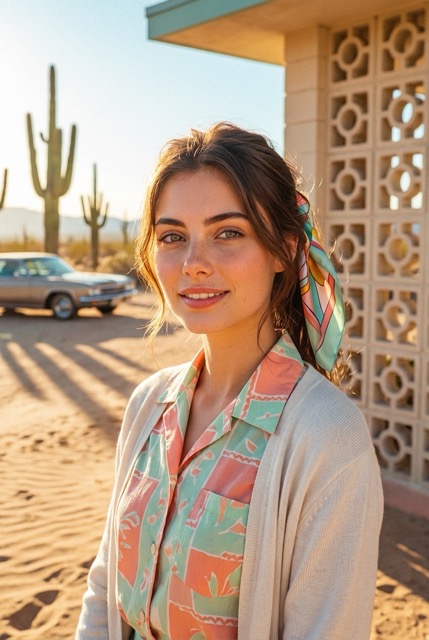 Ретро-пустыня в пастели